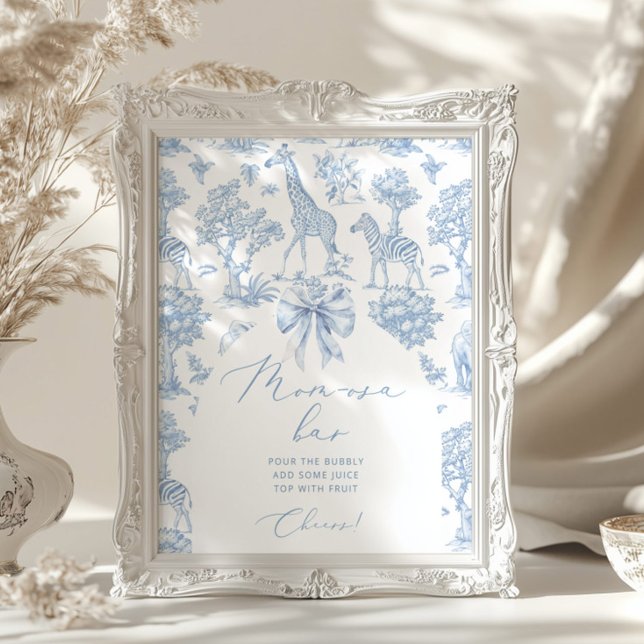 Toile de Jouy Safari animals Momosa bar Poster (Creator Uploaded)