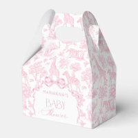 Toile de Jouy Safari animals Pink Bow elegant 