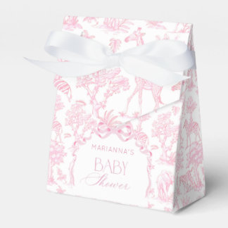 Toile de Jouy Safari animals Pink Bow elegant  Favour Box