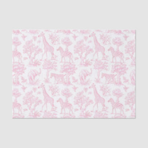 Toile de Jouy Safari animals pink elegant cute Tissue Paper