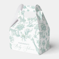 Toile de Jouy Safari animals sage green pastel