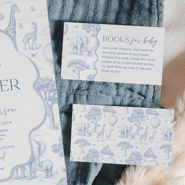 Toile De Jouy Safari Baby Shower Books for Baby Business Card (Creator Uploaded)