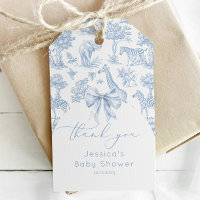 Toile de Jouy Safari Baby shower elegant thank you