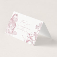 Toile de Jouy Safari Baby Shower Thank You