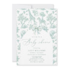 Toile de Jouy Safari green Baby shower