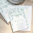 Toile de Jouy Safari green Baby shower