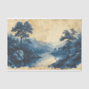 Toile de Jouy still waters landscape Tissue Paper