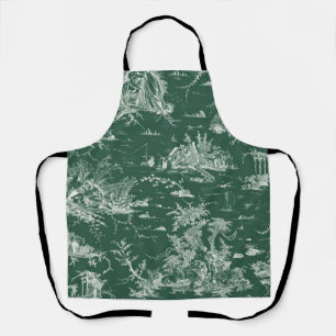 Toile de Jouy vert Apron