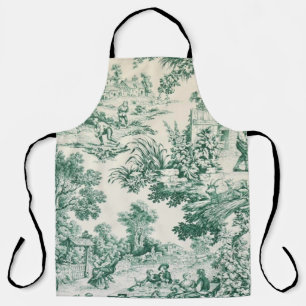Toile de Jouy vert Apron