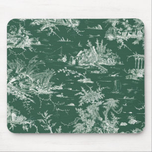 Toile de Jouy vert Mouse Mat
