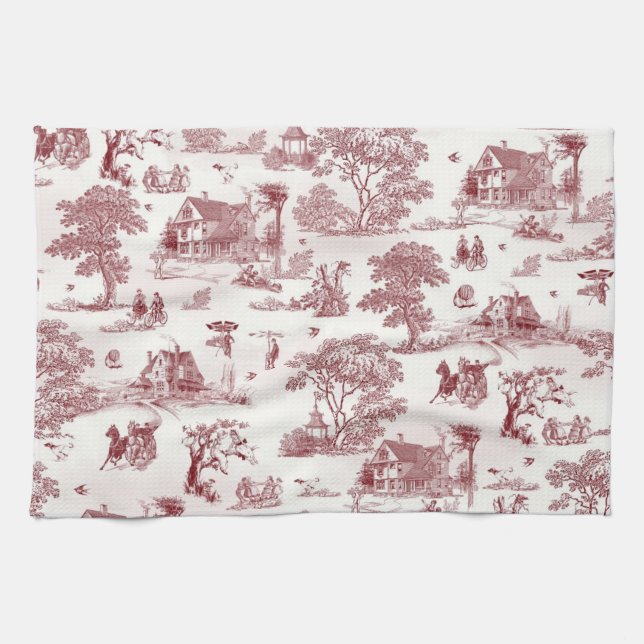 Toile De Jouy - Vintage Afternoon Tea Towel (Horizontal)