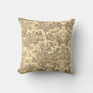 Toile de jouy Vintage Illustration Cushion