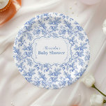 Toile De Jouy Woodland  Baby Shower Paper Plate<br><div class="desc">Add a touch of elegance to your baby shower with our Toile De Jouy Bow Baby Shower Paper Plates. Designed with the classic and intricate Toile De Jouy pattern, these plates feature charming pastoral scenes that embody timeless sophistication and charm. The delicate bow accent enhances the design, making these plates...</div>