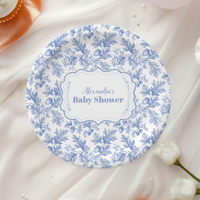Toile De Jouy Woodland  Baby Shower Paper Plate (Creator Uploaded)