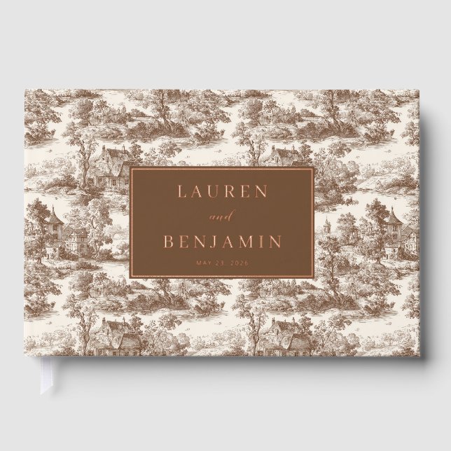 Toile de Romance Wedding Guest Book (Front)