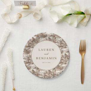 Toile de Romance Wedding Paper Plate