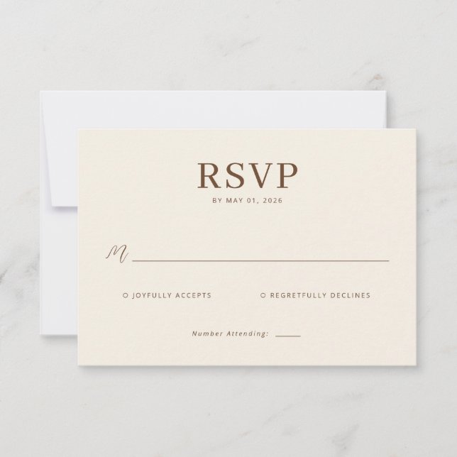 Toile de Romance Wedding RSVP Card (Front)