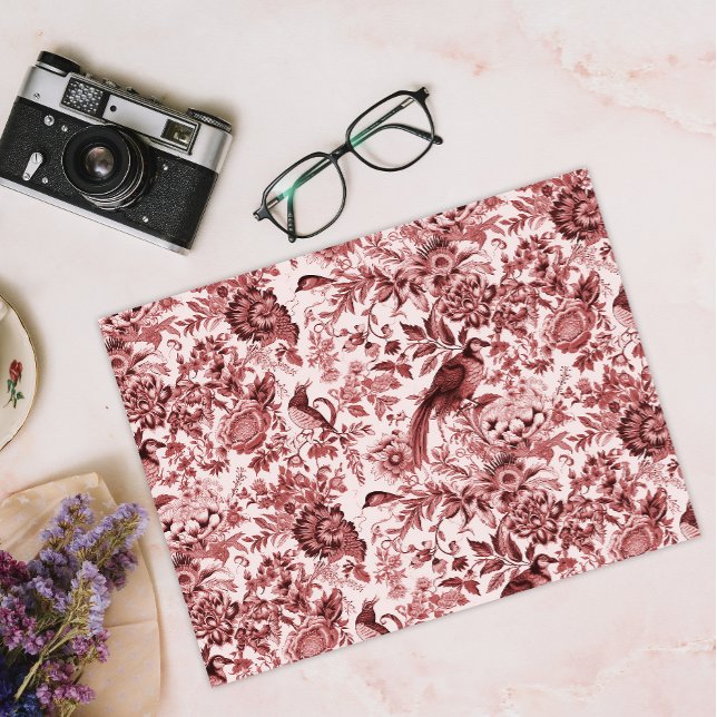 Toile du Jouy Red Garden Elegance Tissue Paper (Creator Uploaded)