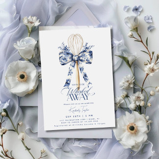 Toile Dusty Blue Whisked Away Bridal Shower Invitation