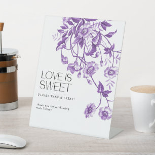 Toile Floral Bridal Shower Advice Pedestal Sign