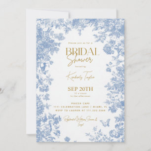 Toile Floral Bridal Shower Invitation