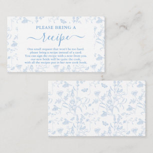 Toile Floral Bridal Shower Recipe Card Request