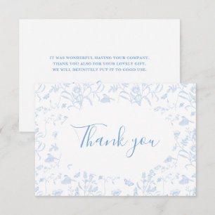 Toile Floral Bridal Shower Thank You Card