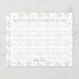 Toile Floral Vintage Bridal Shower Advice Game