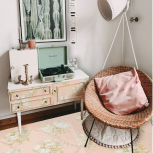 Toile French Floral Bouquet Pink Gold Ephemera Tissue Paper