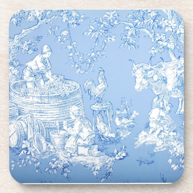 Toile French Inspired Coaster (Front)