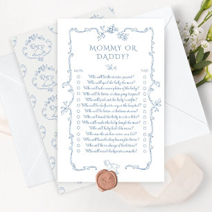 Toile French mummy or Daddy baby shower game