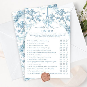 Toile French over or under bridal shower game