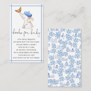 Toile French Pink Girl Baby Shower Books For Baby  Enclosure Card