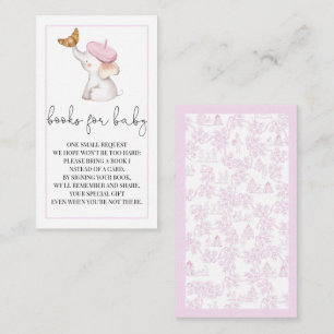 Toile French Pink Girl Baby Shower Books For Baby Enclosure Card