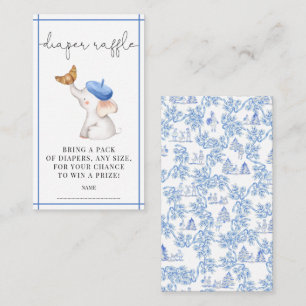 Toile French Pink Girl Baby Shower Diaper Raffle E Enclosure Card