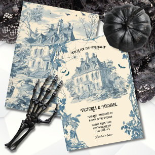 Toile Ghostly Halloween chateau Wedding Invitation
