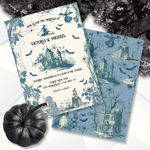 Toile Halloween chateau Wedding Invitation