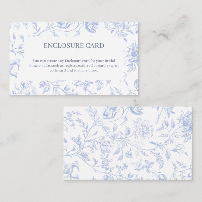 Toile Insert Card | Elegant Bridal Shower (Front/Back)