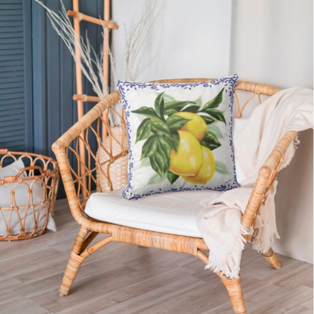 Toile Lemons Cushion (Creator Uploaded)