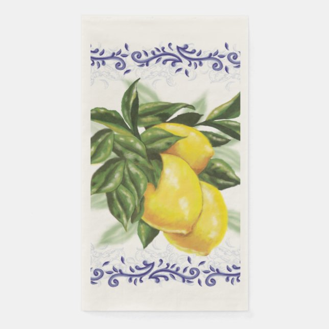 Toile Lemons Napkin (Front)