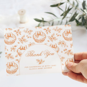 Toile Little Cutie Pie baby shower thank you