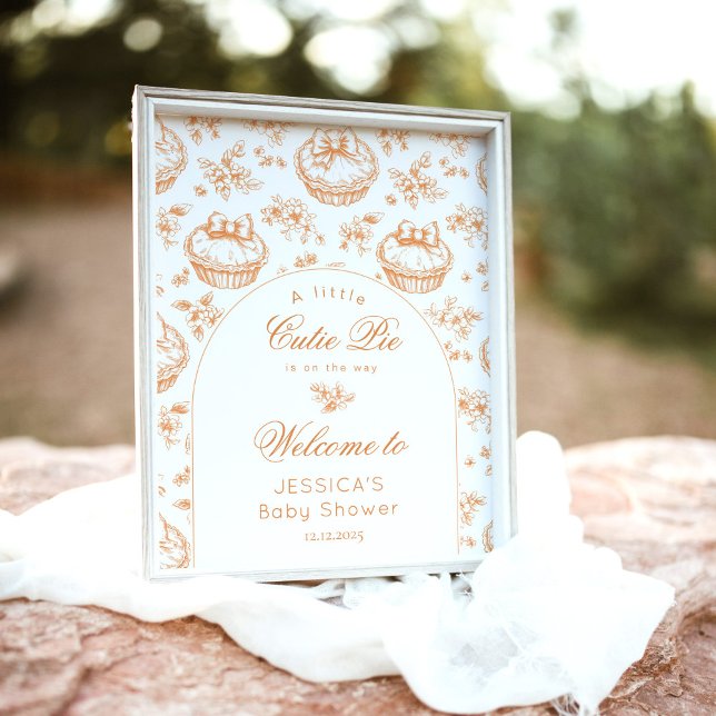 Toile Little Cutie Pie Baby shower Welcome Poster (Creator Uploaded)