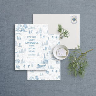 Toile Pattern Winter Wonderland Holiday Card