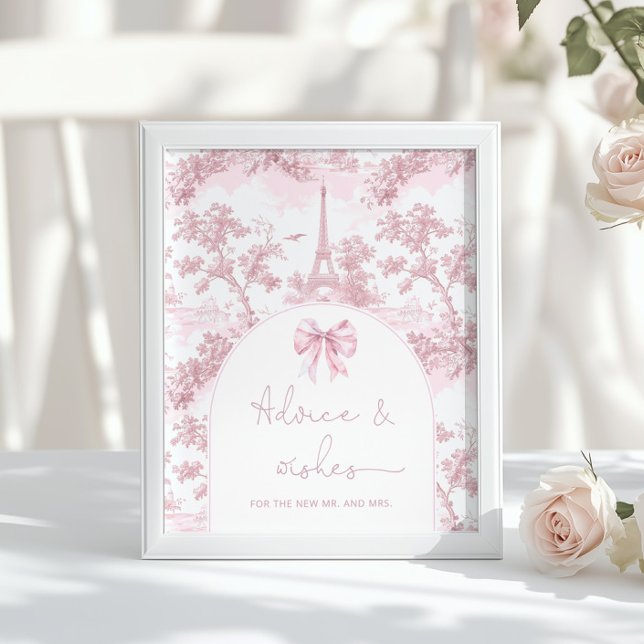 Toile pink Paris advice and wishes for Newlyweds Poster (Creator Uploaded)