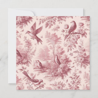 Toile Pink Vintage card