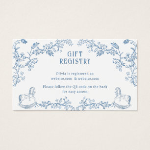 Toile Registry Baby Shower Enclosure card