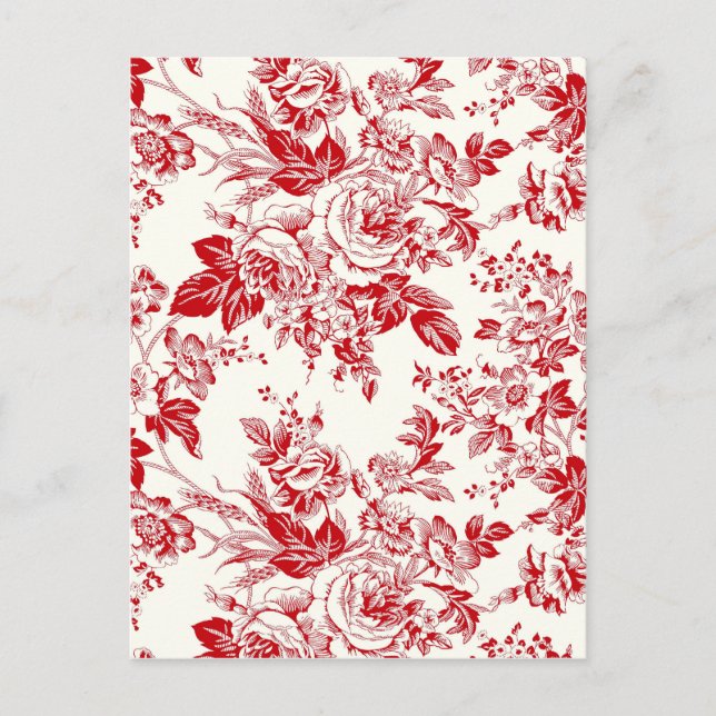 Toile Roses Postcard (Front)