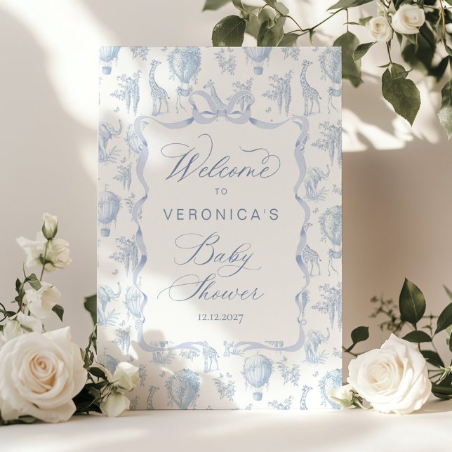 Toile Safari How air balloon Baby shower Welcome Poster (Creator Uploaded)