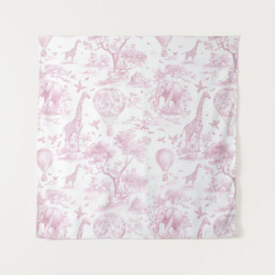Toile Safari Pink Tapestry