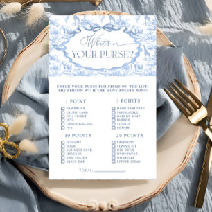 Toile Safari Whats in Your Purse Baby Shower Game